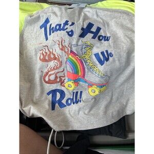 Pride Target "That's How We Roll!" Roller‎ Skate Theme Cropped Tee Size L NWOT